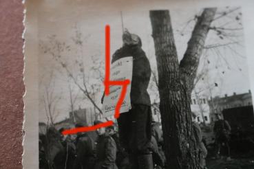 Preview: altes Foto - erhängter Partisan - Russland ?? wegen Brandstiftung